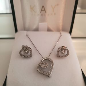 Diamond necklace and earrings